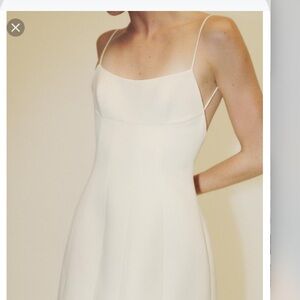 Zara NWT Cream/ white Spaghetti Strap Mini Dress scuba fabric size Medium